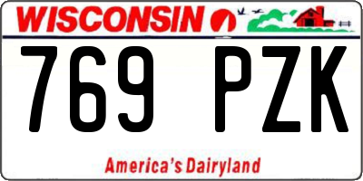 WI license plate 769PZK