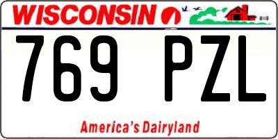 WI license plate 769PZL