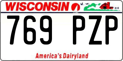 WI license plate 769PZP
