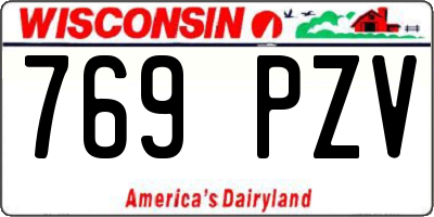 WI license plate 769PZV