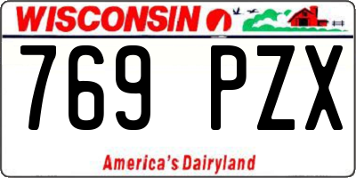 WI license plate 769PZX