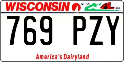 WI license plate 769PZY