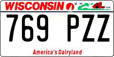WI license plate 769PZZ