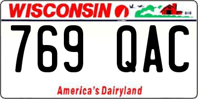 WI license plate 769QAC