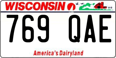 WI license plate 769QAE