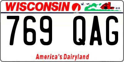 WI license plate 769QAG