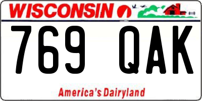 WI license plate 769QAK
