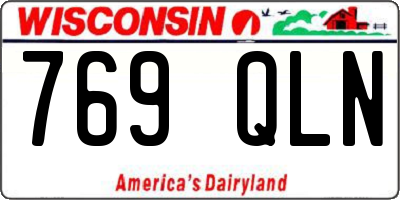 WI license plate 769QLN