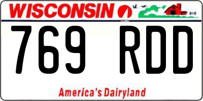 WI license plate 769RDD