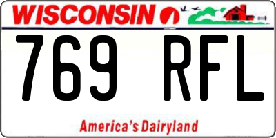 WI license plate 769RFL