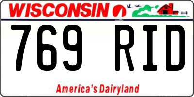 WI license plate 769RID