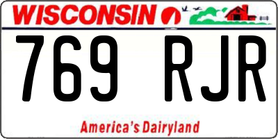 WI license plate 769RJR