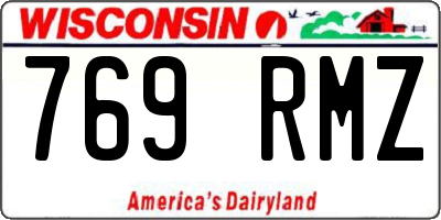 WI license plate 769RMZ