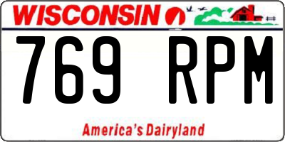 WI license plate 769RPM