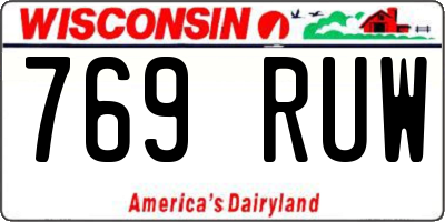 WI license plate 769RUW