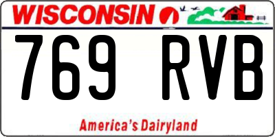 WI license plate 769RVB
