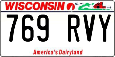 WI license plate 769RVY
