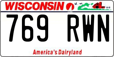 WI license plate 769RWN