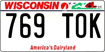 WI license plate 769TOK