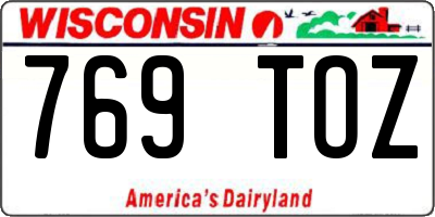 WI license plate 769TOZ