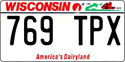 WI license plate 769TPX