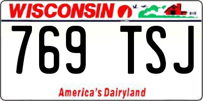 WI license plate 769TSJ