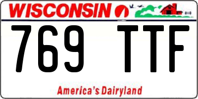WI license plate 769TTF