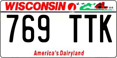 WI license plate 769TTK