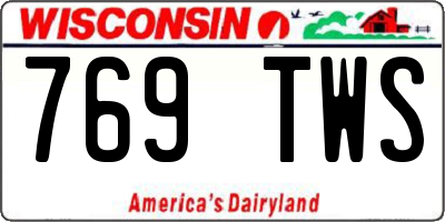 WI license plate 769TWS