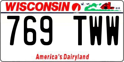WI license plate 769TWW