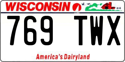 WI license plate 769TWX