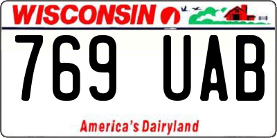 WI license plate 769UAB