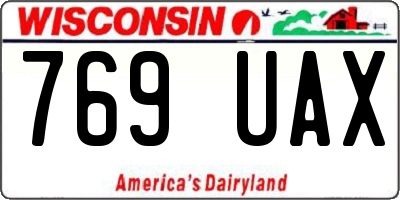 WI license plate 769UAX