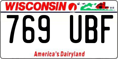 WI license plate 769UBF