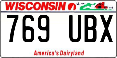 WI license plate 769UBX