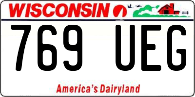 WI license plate 769UEG