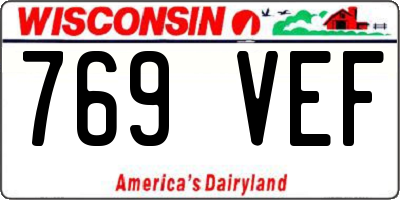 WI license plate 769VEF
