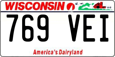 WI license plate 769VEI