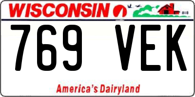 WI license plate 769VEK