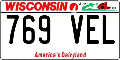 WI license plate 769VEL