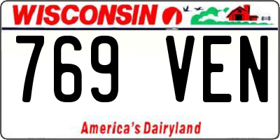 WI license plate 769VEN