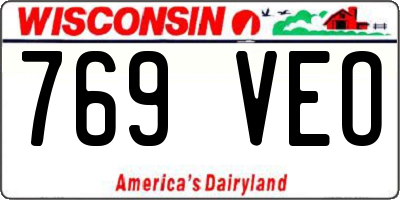 WI license plate 769VEO