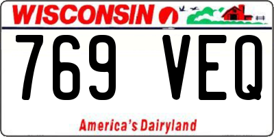 WI license plate 769VEQ