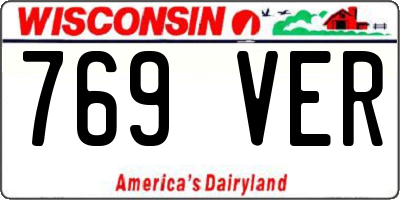WI license plate 769VER