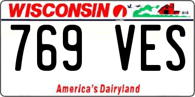 WI license plate 769VES