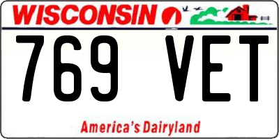 WI license plate 769VET