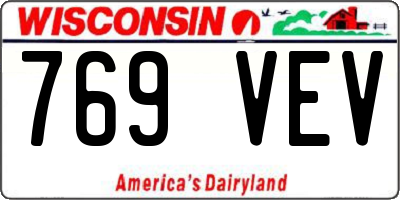 WI license plate 769VEV