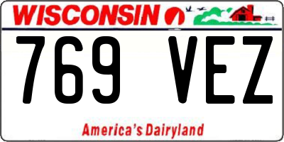 WI license plate 769VEZ