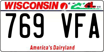 WI license plate 769VFA