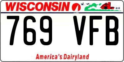 WI license plate 769VFB